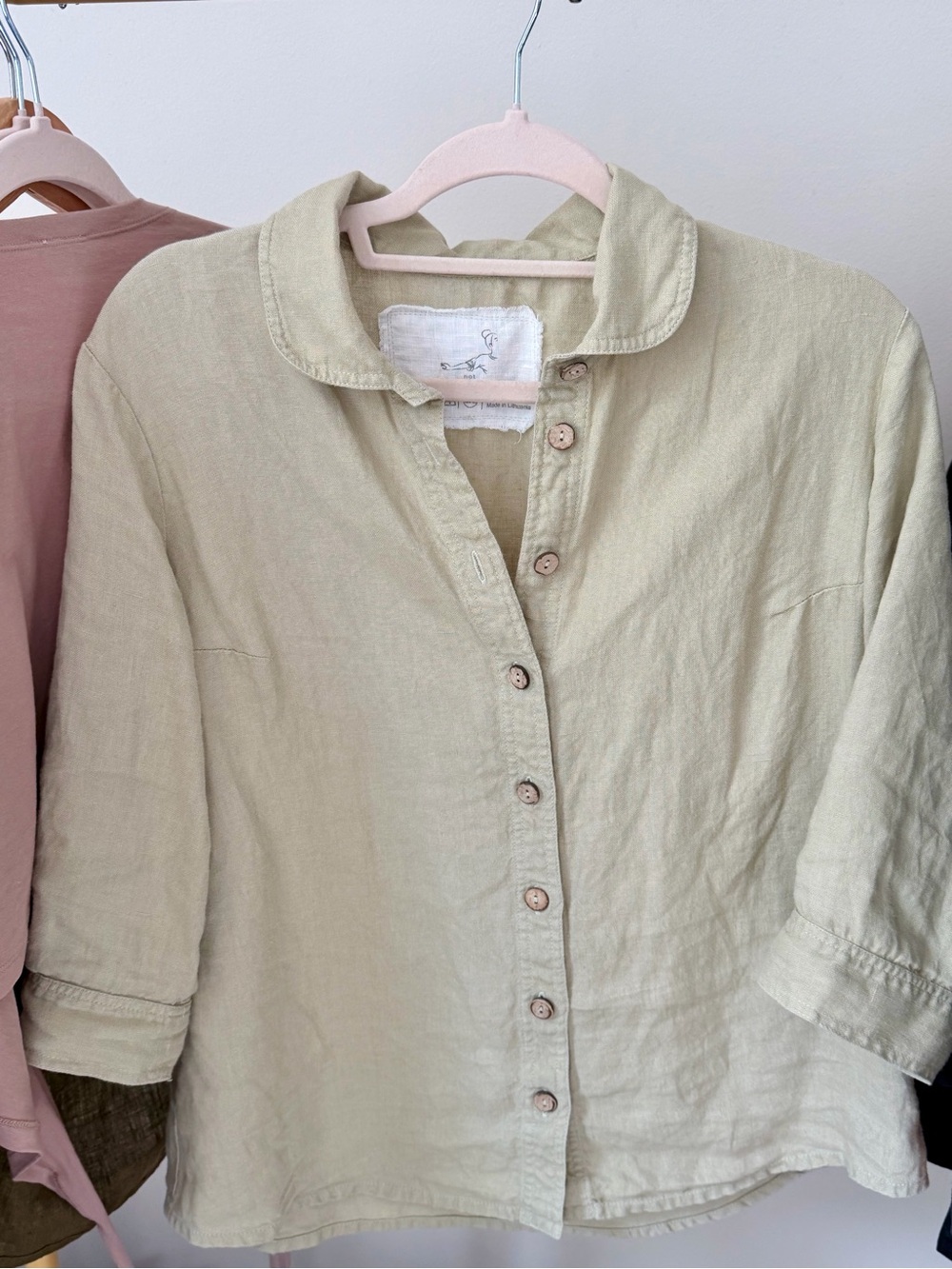 notPERFECTLINEN Relaxed Pistachio Mist Linen Button-Down Shirt